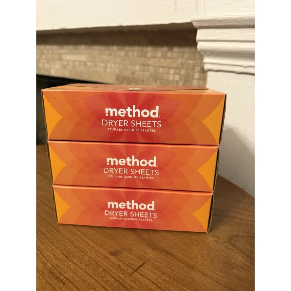 (3) New Method Paper Dryer Sheets - Ginger Mango - 80 Sheets Each Discontinued